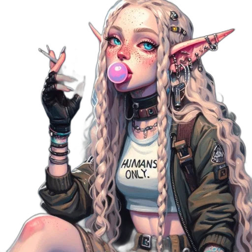 dragon, creature, jacket, staff transparent PNG cut-out