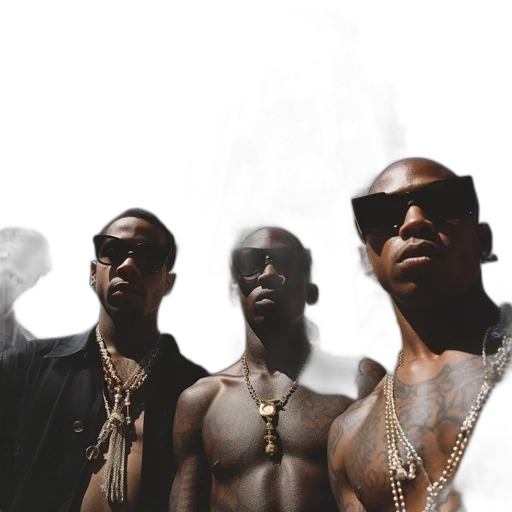 four, men, sunglasses, tattoos transparent PNG cut-out