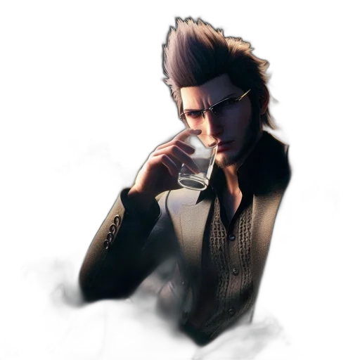jacket, face, staff, hair transparent PNG cut-out