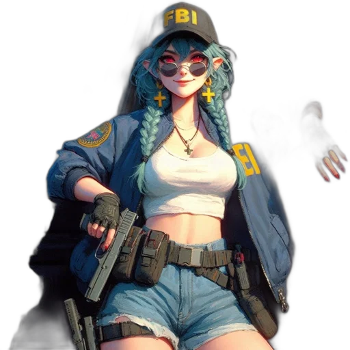 jacket, weapon, hat, concept art transparent PNG cut-out