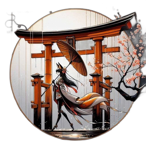 dragon, umbrella, concept art, fantasy art transparent PNG cut-out
