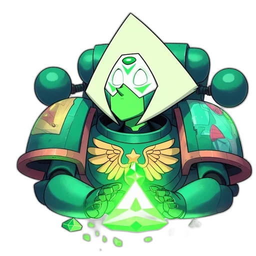 robot, crown, jacket, staff transparent PNG cut-out