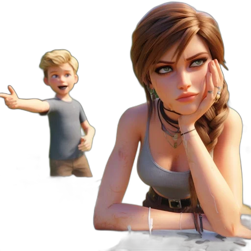 face, concept art, 3d render, photorealistic transparent PNG cut-out