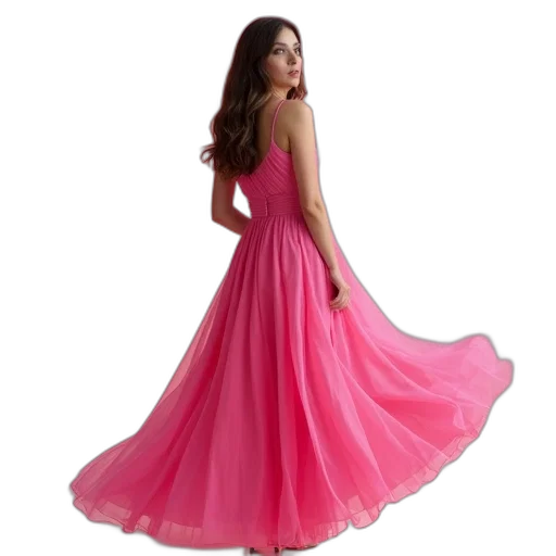 dress, colorful, woman, wearing transparent PNG cut-out