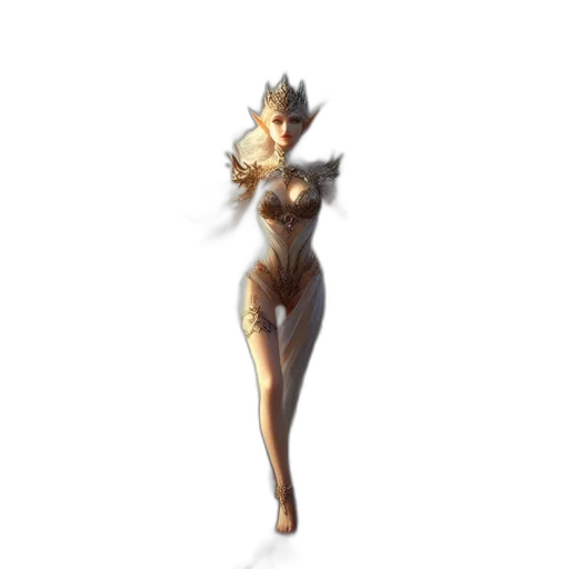 dress, staff, weapon, crown transparent PNG cut-out