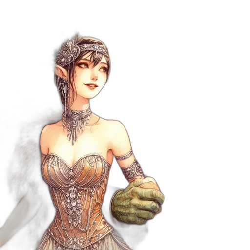 dress, fantasy art, concept art, watercolor transparent PNG cut-out