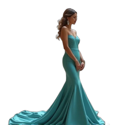 dress, jewelry, crown, photorealistic transparent PNG cut-out