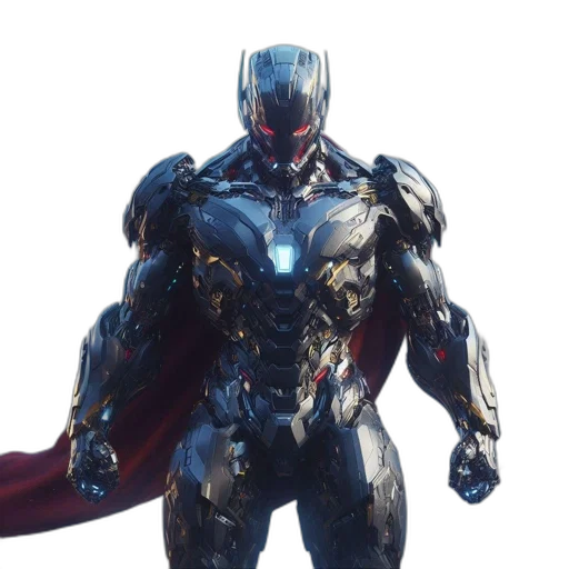 robot, concept art, 3d render, comic book art transparent PNG cut-out