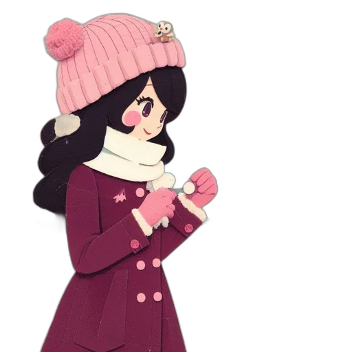 hat, jacket, staff, cartoon transparent PNG cut-out