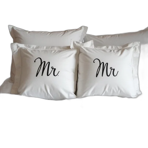 monochrome, two, pillow, cases transparent PNG cut-out