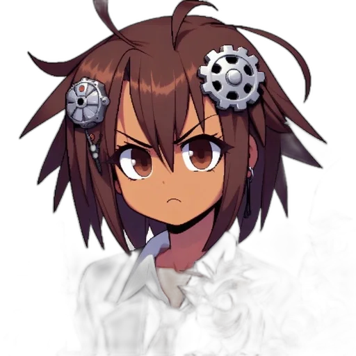 flower, crown, face, staff transparent PNG cut-out