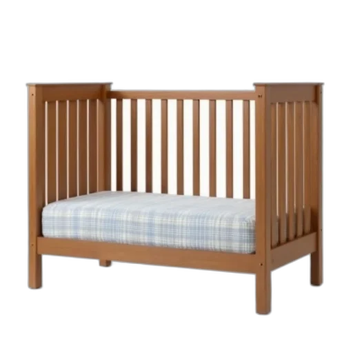 furniture, 3d render, wooden, crib transparent PNG cut-out