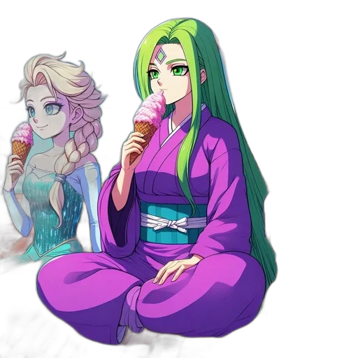 staff, vaporwave, anime, pixel art transparent PNG cut-out