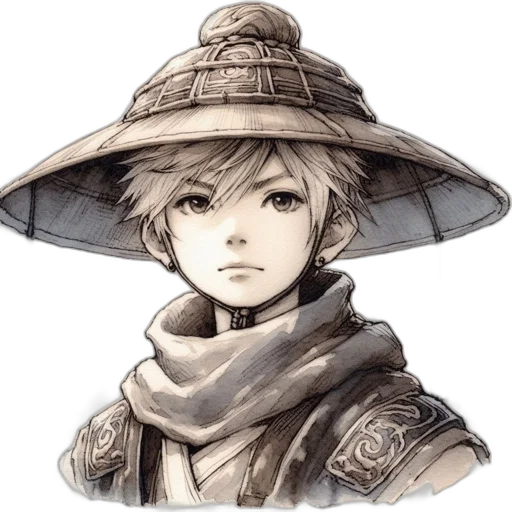 hat, staff, weapon, face transparent PNG cut-out