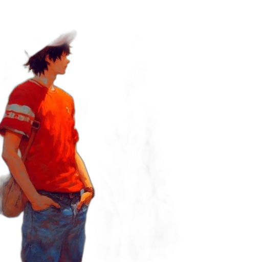 hat, jacket, face, staff transparent PNG cut-out