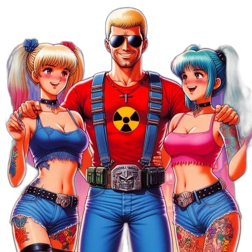 comic book art, cyberpunk, concept art, cartoon transparent PNG cut-out