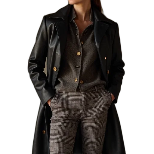 jacket, staff, dark, earth tones transparent PNG cut-out