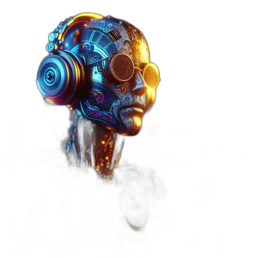 robot, mask, face, cyberpunk transparent PNG cut-out