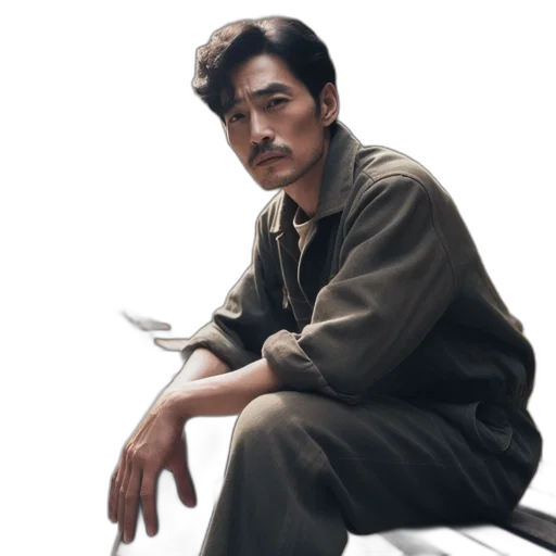 jacket, staff, face, dragon transparent PNG cut-out