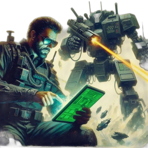 robot, weapon, cyberpunk, concept art transparent PNG cut-out