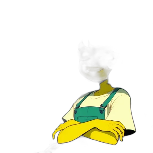 jacket, mask, staff, robot transparent PNG cut-out