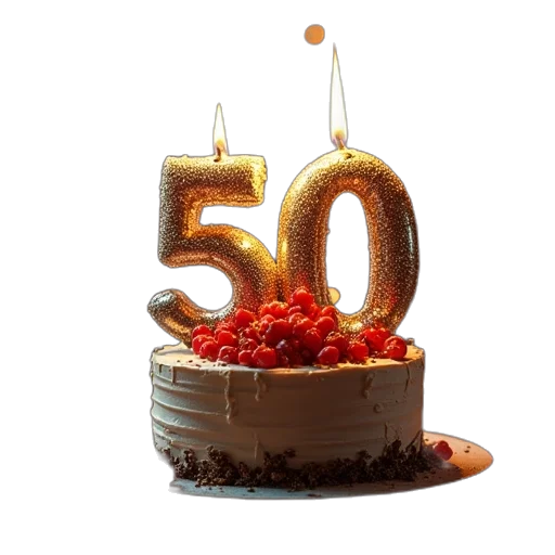 food, 3d render, photorealistic, 50th transparent PNG cut-out