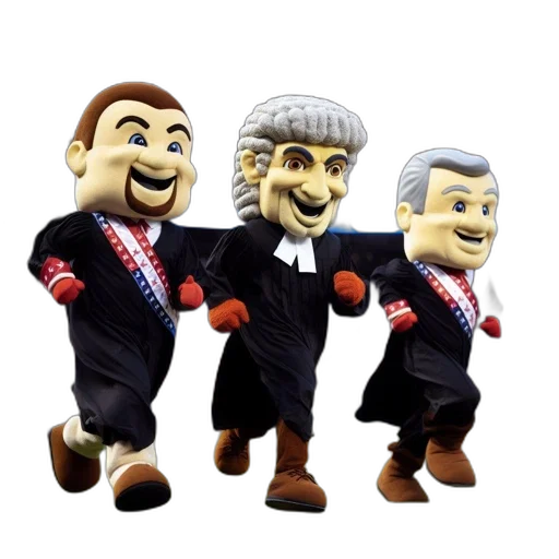 three, anthropomorphic, characters, donning transparent PNG cut-out