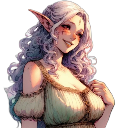 dress, dragon, staff, fantasy art transparent PNG cut-out