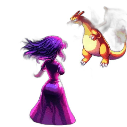 dragon, concept art, fantasy art, pixel art transparent PNG cut-out
