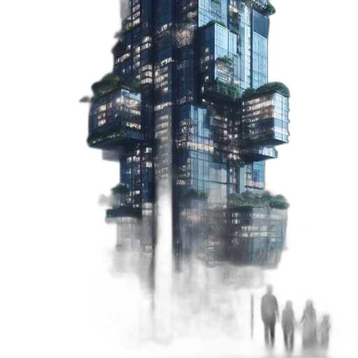 building, robot, cyberpunk, concept art transparent PNG cut-out