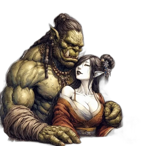fantasy art, comic book art, concept art, photorealistic transparent PNG cut-out
