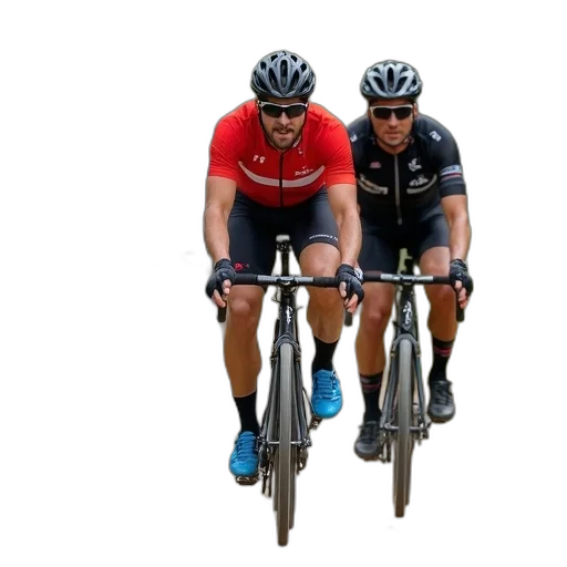 3d render, group, cyclists, riding transparent PNG cut-out