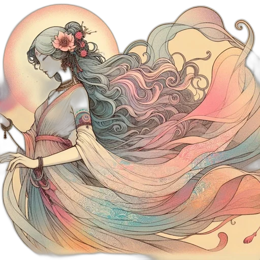 dress, fantasy art, watercolor, concept art transparent PNG cut-out