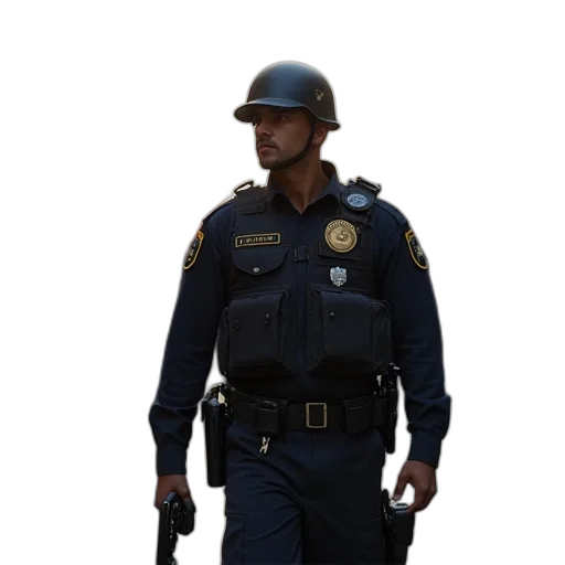 staff, weapon, jacket, hat transparent PNG cut-out