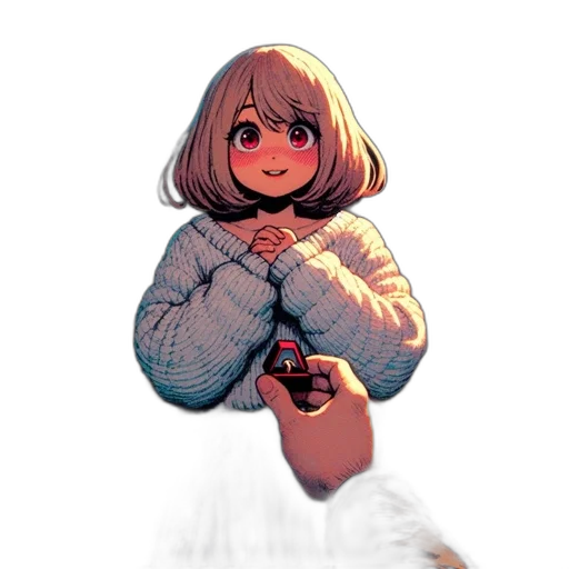 bottle, creature, jacket, hair transparent PNG cut-out