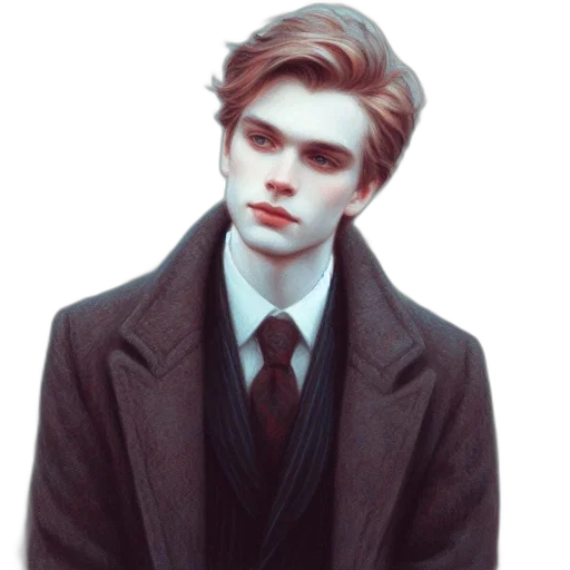jacket, face, creature, staff transparent PNG cut-out