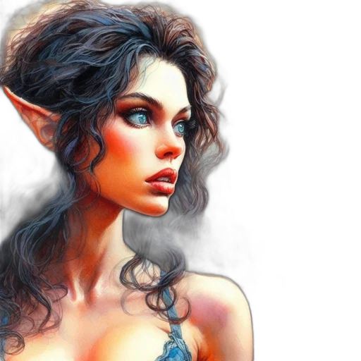face, fantasy art, photorealistic, concept art transparent PNG cut-out