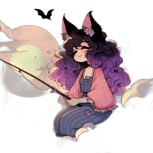 staff, creature, fantasy art, watercolor transparent PNG cut-out
