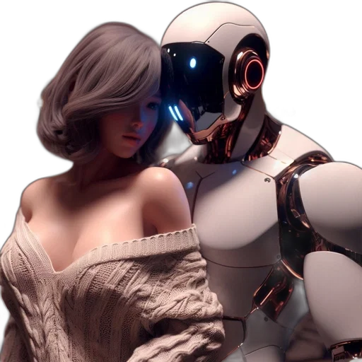 robot, cyberpunk, concept art, 3d render transparent PNG cut-out