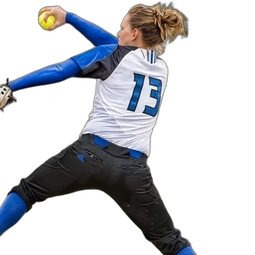 female, softball, player, wearing transparent PNG cut-out