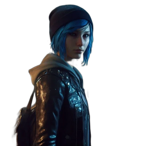 jacket, face, hat, cyberpunk transparent PNG cut-out