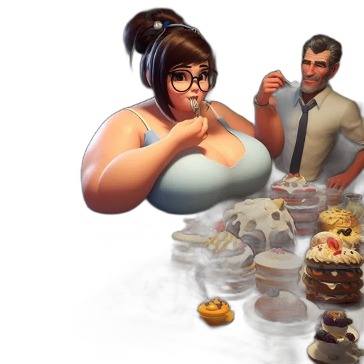 food, concept art, 3d render, inside transparent PNG cut-out