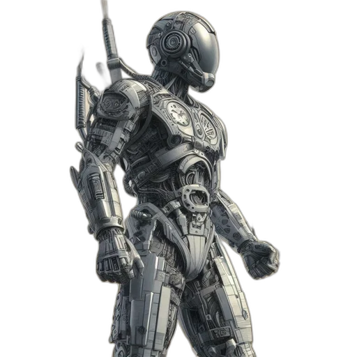 robot, weapon, sword, concept art transparent PNG cut-out