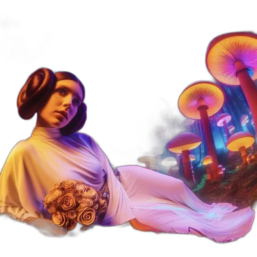 concept art, fantasy art, vaporwave, photorealistic transparent PNG cut-out