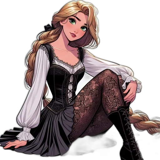 dress, comic book art, fantasy art, cartoon transparent PNG cut-out