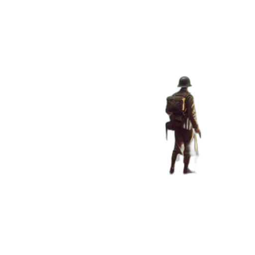 jacket, staff, weapon, robot transparent PNG cut-out
