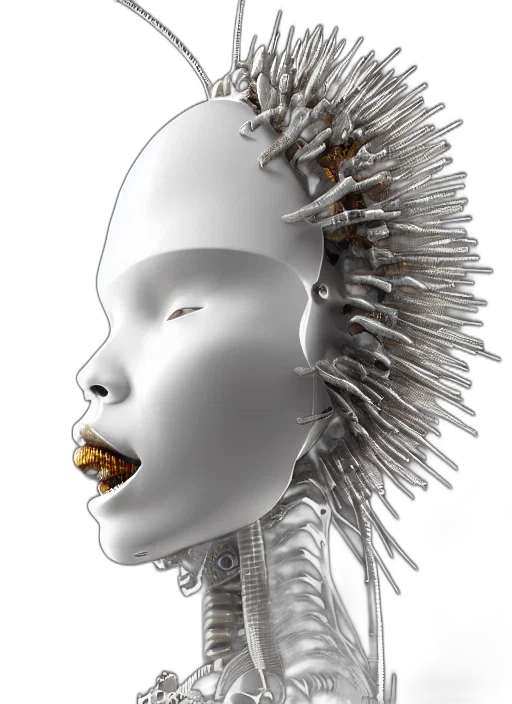 hair, mask, robot, crown transparent PNG cut-out