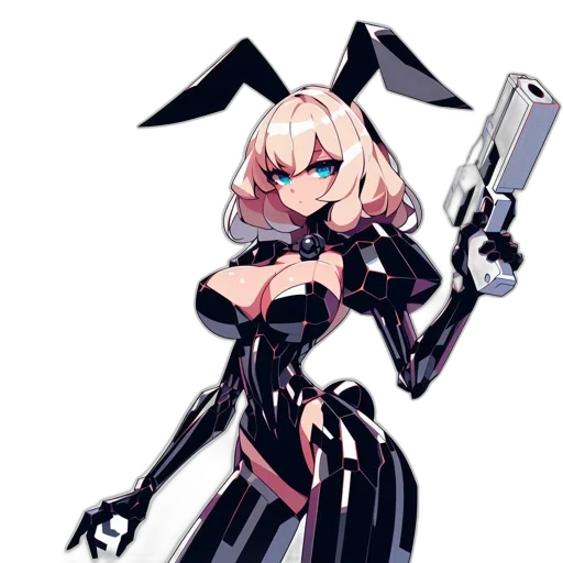 robot, weapon, staff, cyberpunk transparent PNG cut-out