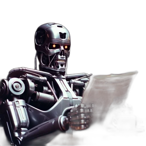 robot, concept art, 3d render, cyberpunk transparent PNG cut-out