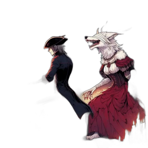mask, dress, staff, dragon transparent PNG cut-out